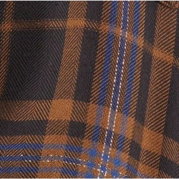 Rails Womens Medium Hunter Camel Black Lurex Plaid Shirt Metallic Button Up Top - Picture 5 of 12